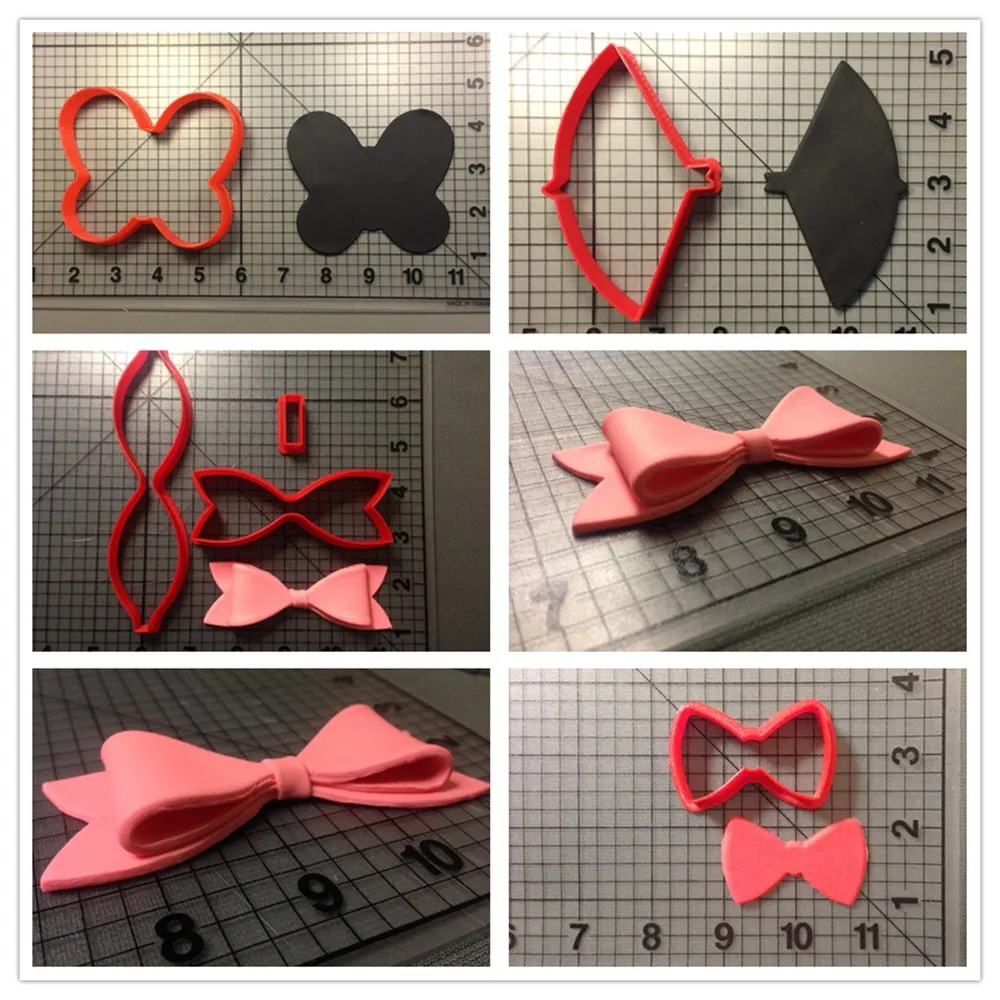 

Custom Made 3D Printed Cookie Cutter set Cartoon Bow Kit Tie And Arrow Fondant Tools Cookie Cutter set Cake Decorating Tools