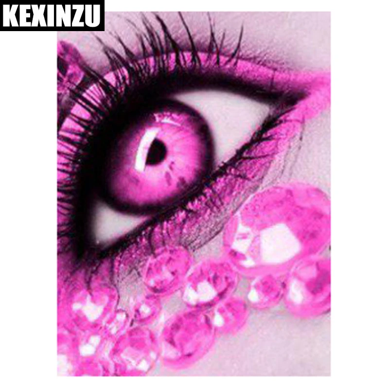 

Full Square/Round Diamond Embroidery Handmade"Woman pink eye" Knitting Set diamond painting House Living Room Decoration