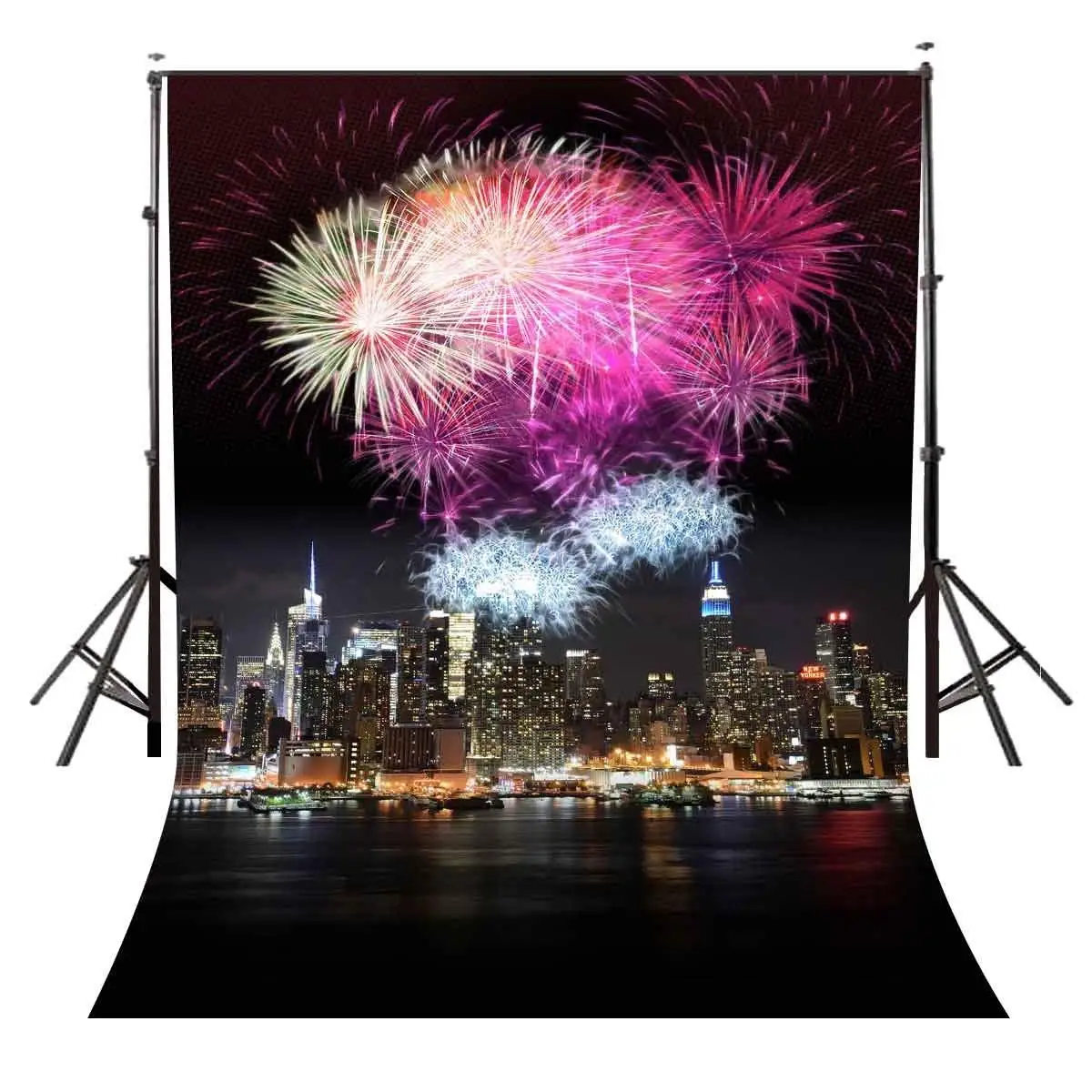 

150x220cm Brilliant Fireworks Backdrop Brilliant Fireworks City Night View Photography Background and Studio Backdrop