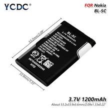 3,7 V 1200 мА/ч, BL-5C Li-Ion Батарея для Nokia 1000 1010 1108 1110 1112 1116 E50 E60 N70 6680 N91 BL5C BL 5C батареи