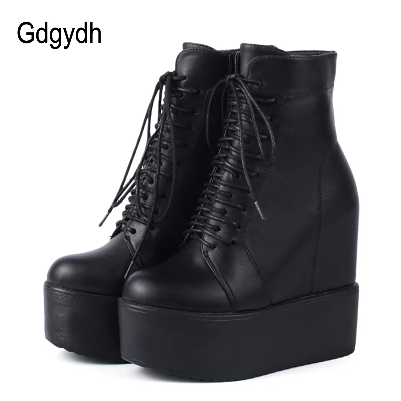 rubber sole wedge boots