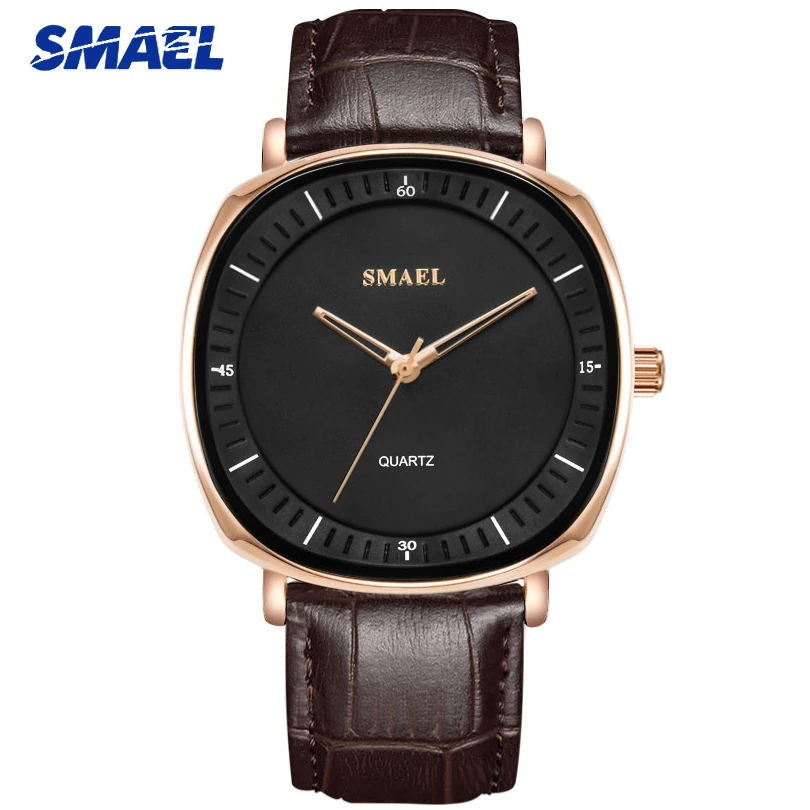 

SMAEL New Luxury Brand Watch Leather Quartz Men Business Casual Sport Watches Mens Clock Unique Man Gift Wristwatch Reloj Hombre