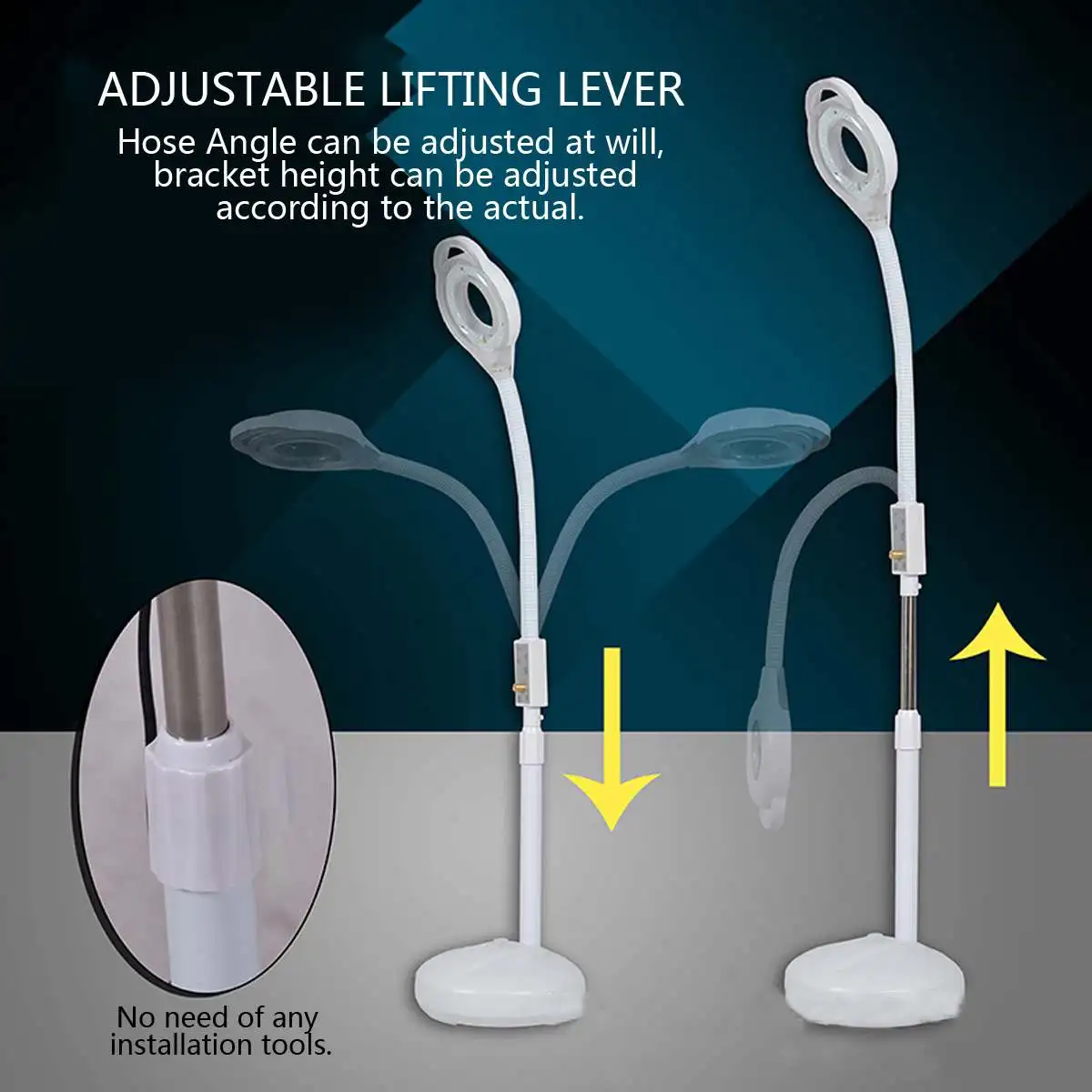  8X Diopter 120 LED Magnifying Floor Stand Lamp Adjustable Magnifier Glass Cold Ligth Facial Light F
