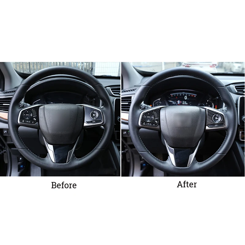 Черная отделка рулевого колеса автомобиля для Honda Civic 10th 16-18 углеродное волокно