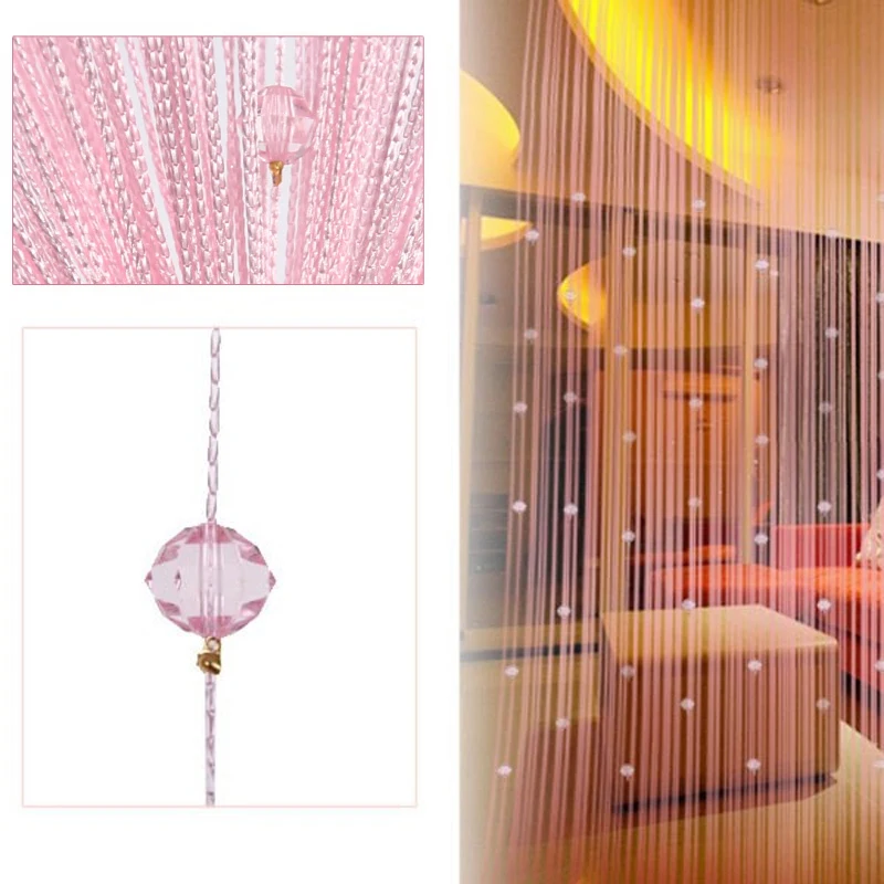 Image New Home decoraion Decorative String Curtain Beads Wall Panel Fringe Room Door Window bedroom curtains free shipping