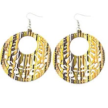 Dream-it-possible a la moda za 3d coreano bohemian drop earring joyería big long hoop dibujos animados lindos pendientes de madera 2019 para mujer(China)