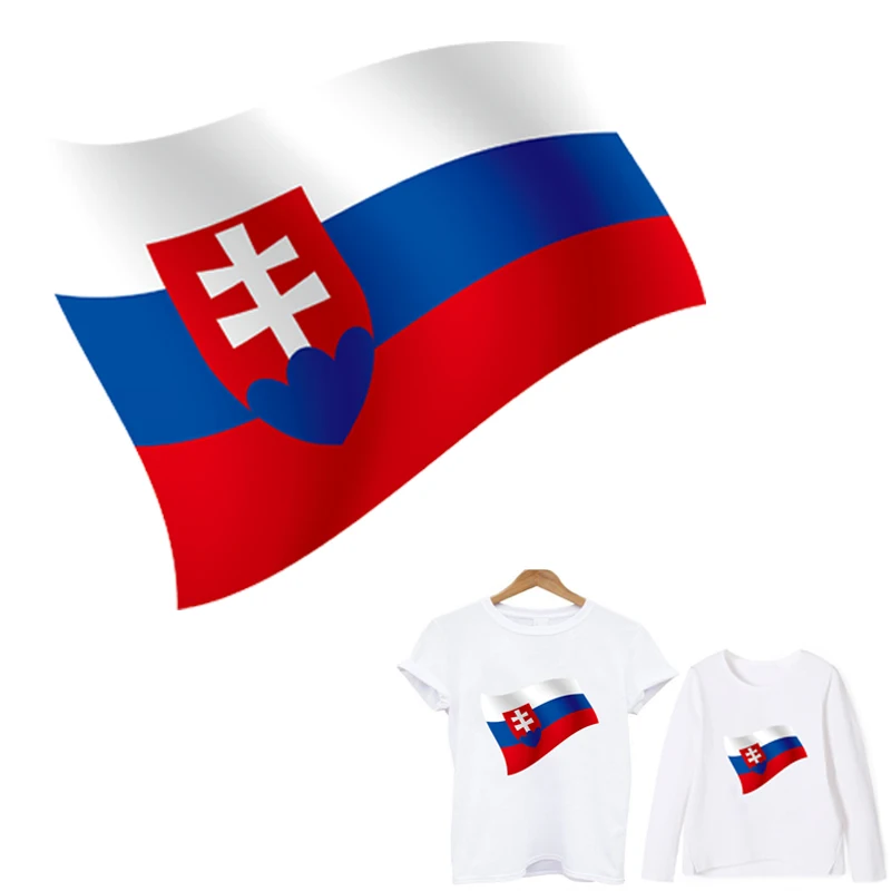 

Slovakia flag patch stickers for clothes iron on patches stripes for clothing ironing applications for clothing toppe applique