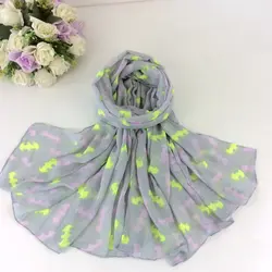 Флуоресцентный цветной персонаж летучая мышь Принт шарф 2016 новое поступление шарф шали женский европейский стиль