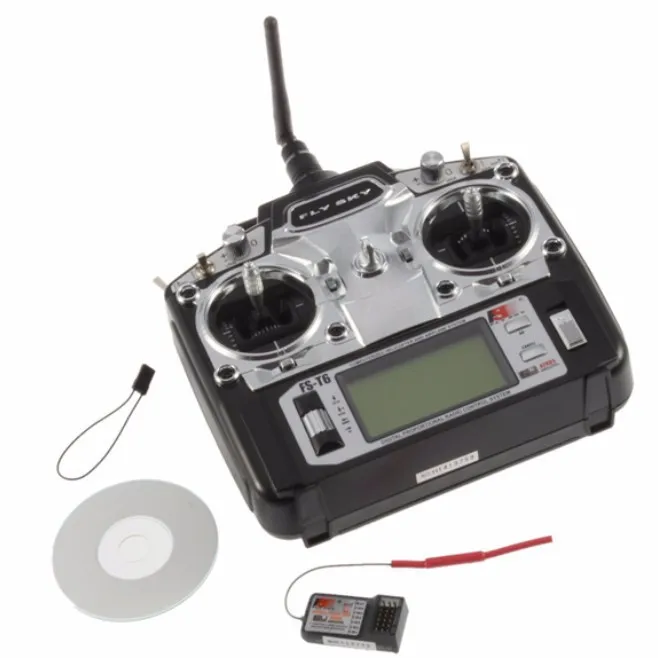 Flysky FS-T6 FS T6 Mode 2 6ch 2.4g with LCD Screen Transmitter with FS R6B Receiver For RC Helicopter AirPlane 