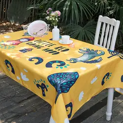Пасторальный мультфильм шаблон принтованная скатерть водостойкий пылезащитный хлопок и лен обеденный стол ткань прямоугольная