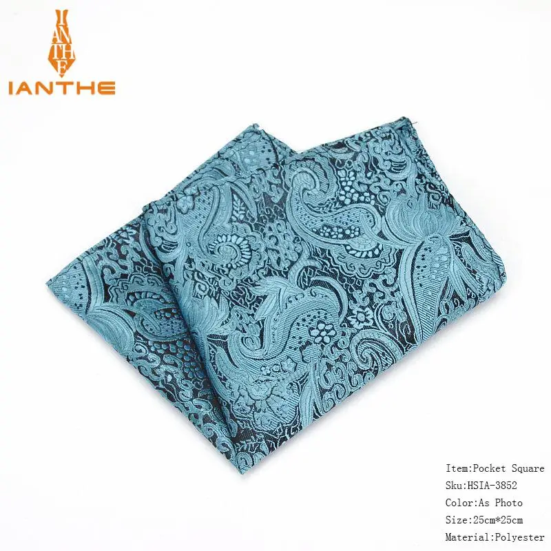Мужской платок с квадратным узором Пейсли Модный носовой платок для мужские деловые костюмы винтажные аксессуары для полотенец темно-синий - Цвет: IA3852