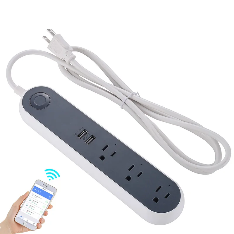 

Smart Wifi Socket Remote Control Multiple Jacks USB Port US 110V Plug HVR88