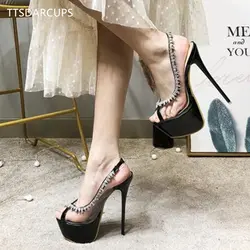 Новый Алмаз завернутый 16 см на высоком каблуке обувь принцессы свадебная обувь свидетельници на высоком каблуке обувь с украшением в виде