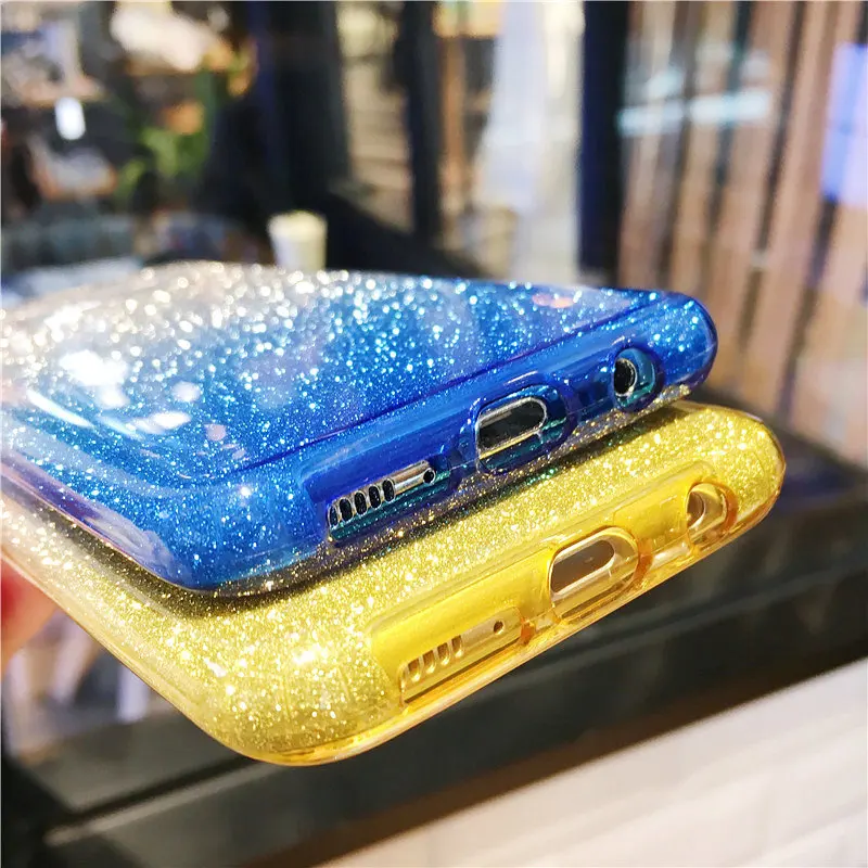 Тонкий блестящий градиентный чехол для Samsung Galaxy S8 S9 Plus S6 S7 Edge A3 A5 A7 J3 J5 J7 2016 2017 A8 2018