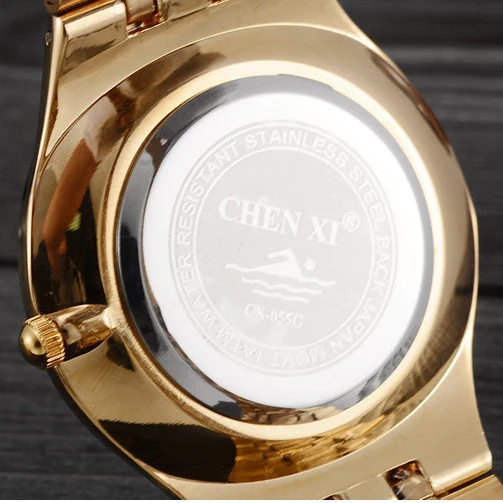 CHENXI часы для влюбленных пар женские золотые часы для мужчин лучший бренд класса люкс известные наручные часы Мужские Женские часы золотые кварцевые наручные часы