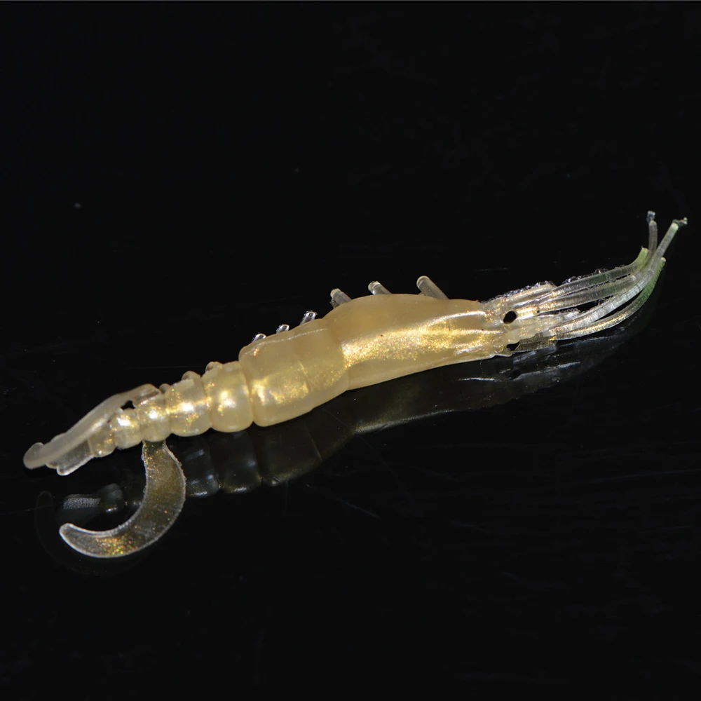 Spinpoler 85mm3g Fishing Lure Shrimp 10pcsLot Artificial Shrimp Saltwater Freshwater Bass Fishing Soft Baits Fishing Tackle  (5)