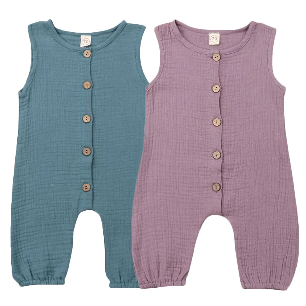 

Fashion Newborn Baby Girls Boys Button Romper Cute Cotton Unisex One-piece Jumpsuit Summer Toddlers Children Clothes Outfits