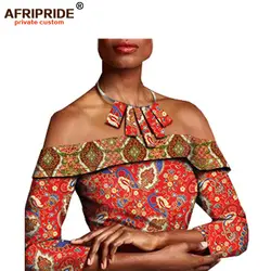 2019 Африканский принт ткань аксессуары для женщин AFRIPRIDE Металлическое кольцо и батик хлопок Мода колье A18A001