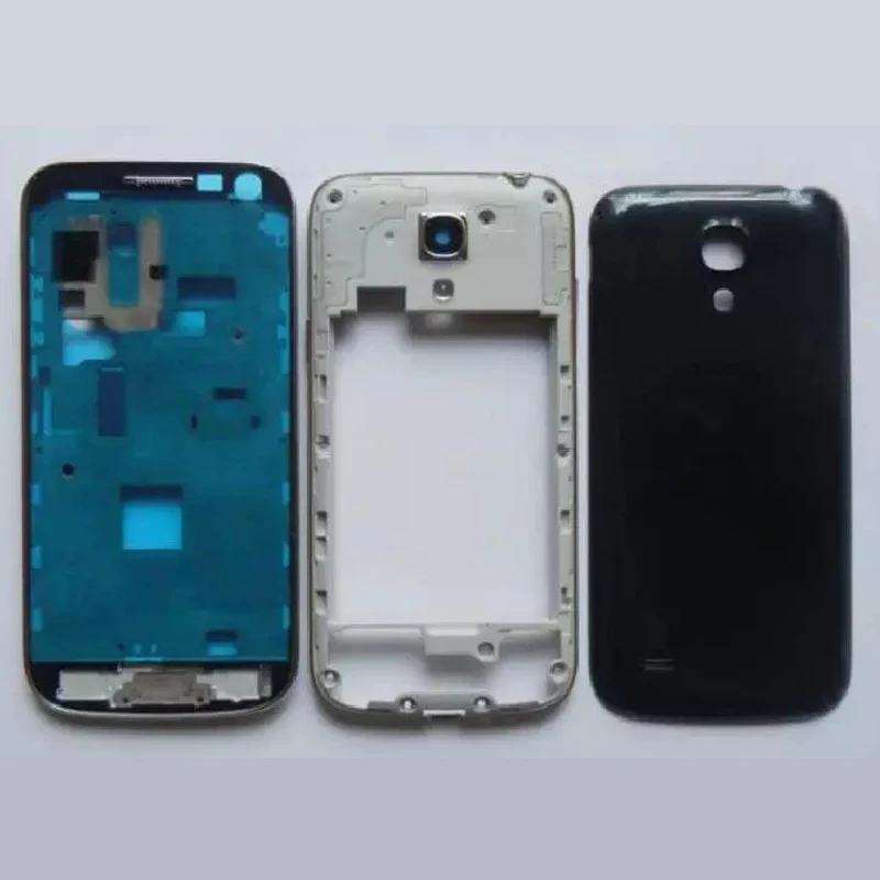 Полный корпус для samsung Galaxy S4 mini i9190 i9195 i9192 двойная карточка передняя рамка+ средняя рамка+ крышка батареи запасные части