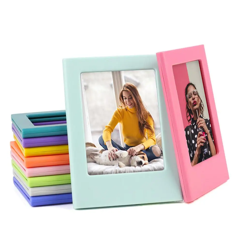 

ABS 3inch Mini Combination Photo Frame Magnetic Building Blocks Assembly Style Photo Holder Table Decoration