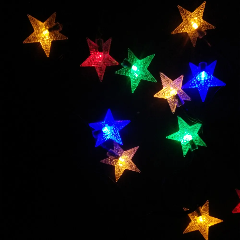YIYANG 7 м 50 звезд Солнечный светодиодный строки темноте Сенсор Авто Солнечный настенные светильники Спайк Энергосбережение украшения сада огни