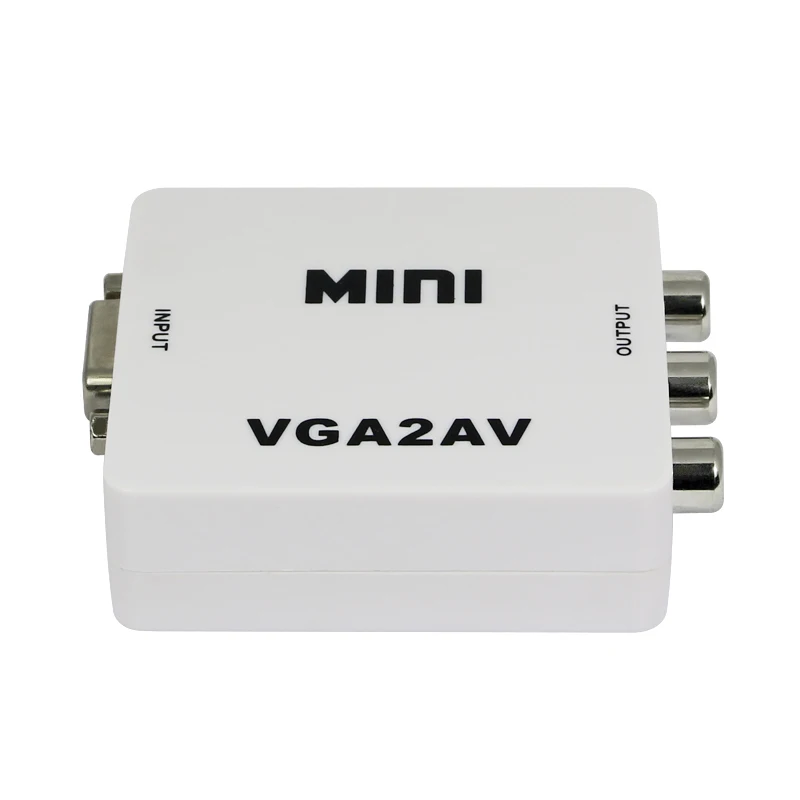 1080P мини VGA в AV RCA конвертер с 3 5 мм аудио VGA2AV/CVBS + конвертор для HDTV PC|mini vga|vga tovga to av rca |