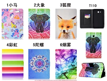 

Flip Stand Soft TPU Leather Skin Shell Card Funda Capa Case Cover For Samsung Galaxy Tab 3 Lite 7.0 T110 T111 T113 T116 Coque