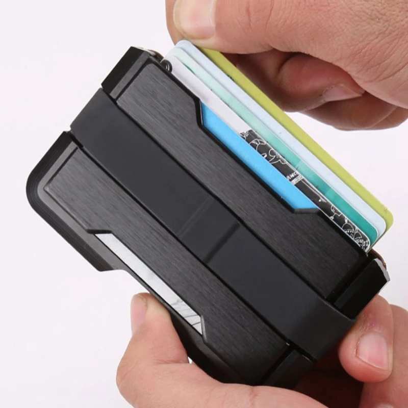 Алюминиевый держатель для ID кредитных карт, мини RFID блокирующий Тонкий деловой кошелек для мужчин и женщин, держатель для карт, мужские кошельки
