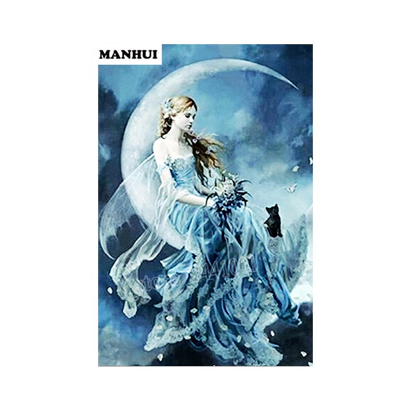 New 3d diy diamond painting mosaic needlework embroidery moon maiden cross stitch home decor craft AP100 | Дом и сад