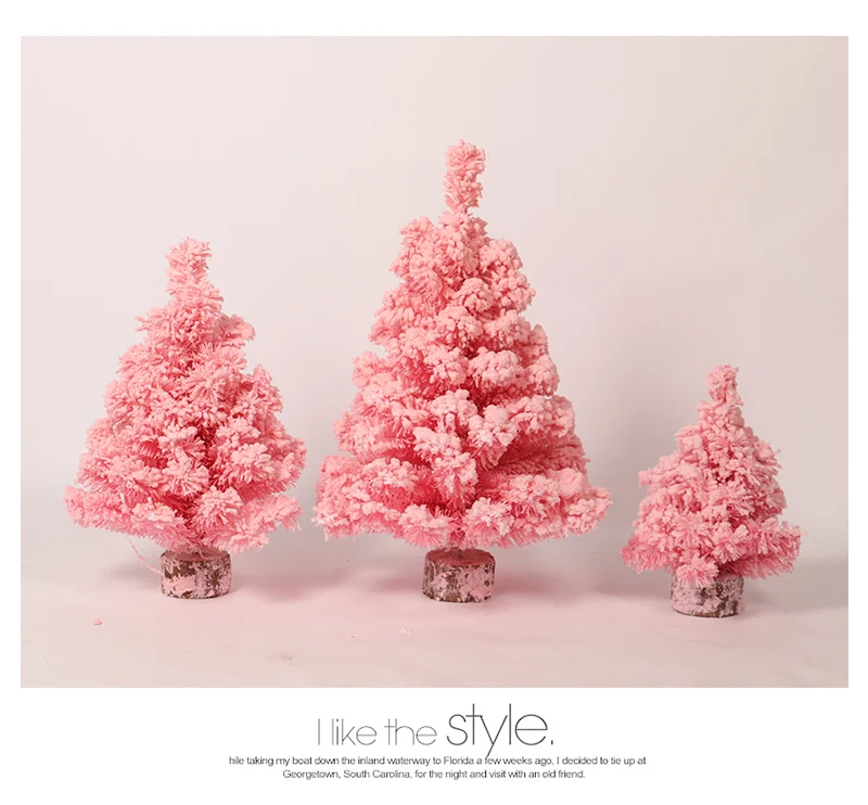 HOYV маленькие рождественские украшения, розовая Рождественская елка, Декор, рождественские украшения для дома, подарок для детей, искусственная Рождественская елка