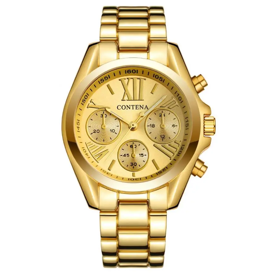 Лидер продаж, женские часы, известный роскошный Топ бренд, повседневные кварцевые часы, женские часы, женские наручные часы, relogio feminino - Цвет: gold