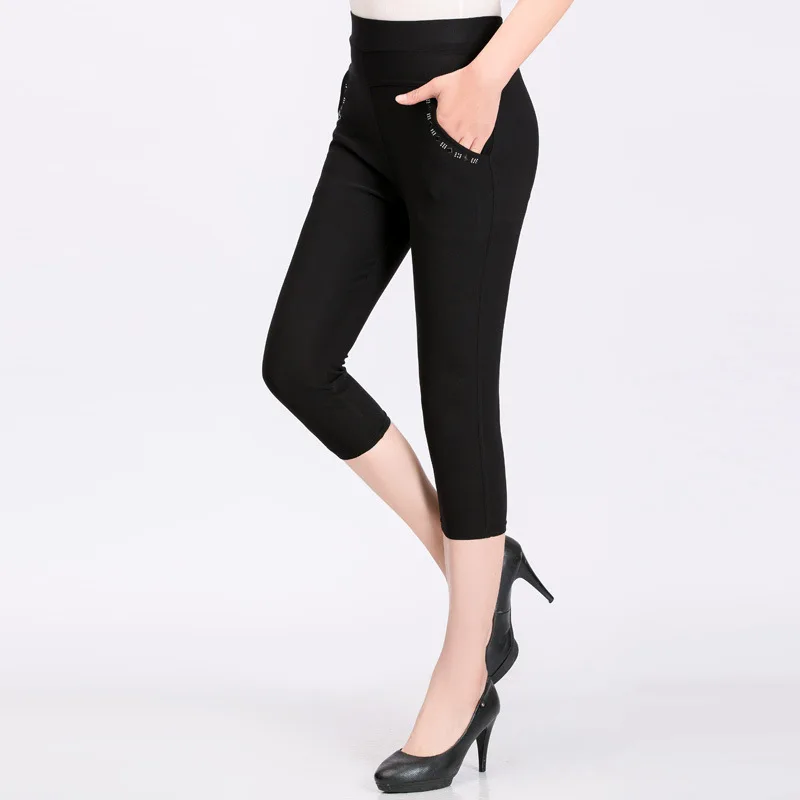 

plus size pants women streetwear trousers women 2019 summer casual pants black pants female seven points pencil pants drillingl