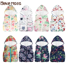 

BEKE MATA Kids Vests For Girls Autumn Winter 2018 Cartoon Sleeve Jacket Girls Zipper Hooded Toddler Girl Coat Children's Jacket