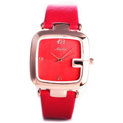 

Reloj mujer 2018 New Hot Sale Fashion Casual Casual Lady Red Leather Strap square dress sport Geneva women watch Dames Horloge