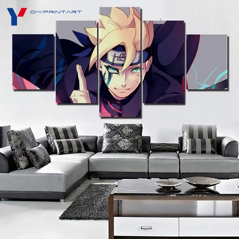Boruto Uzumaki 5 шт. аниме настенные художественные плакаты постеры для гостиной