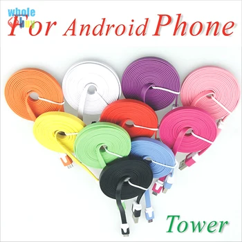 

500pcs Flat Noodle Micro USB Data Sync Charging Cable for Redmi 5 5A 6A Note 2 3 4 5 5A Honor 6 7C Android Phone