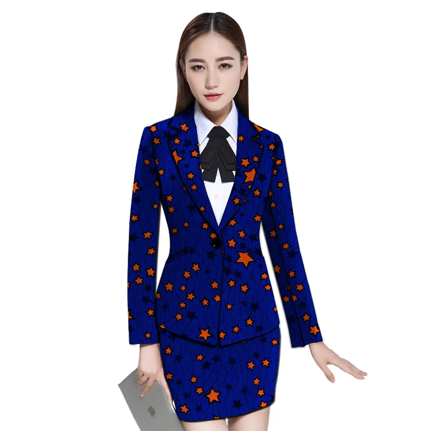 African clothes women print blazer with skirt Ankara fashion skirt and jacket sets female outfits dashiki suits