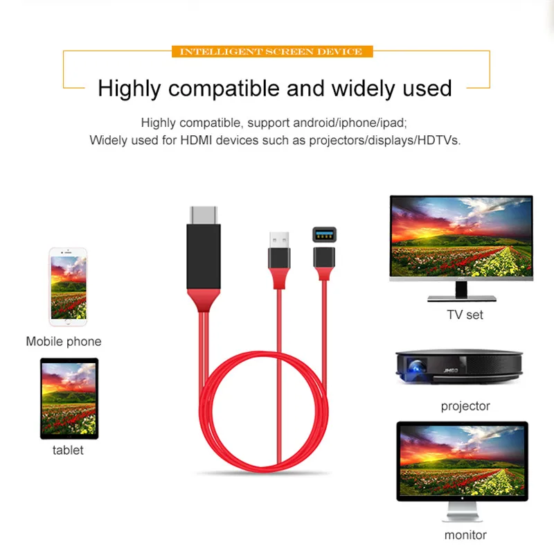 HDMI адаптер кабель HD 1080p HDMI USB мужчина к USB Женский HDTV аудио-видео конвертер кабель для iPhone XR XS samsung Xiaomi Mix 2