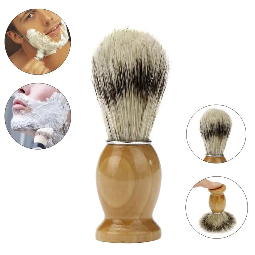 

Top Selling ZY Professional Barber Salon Shave Shaving Razor Brush Wood Handle Tool Badger Hair Brush Material 2018 Anne