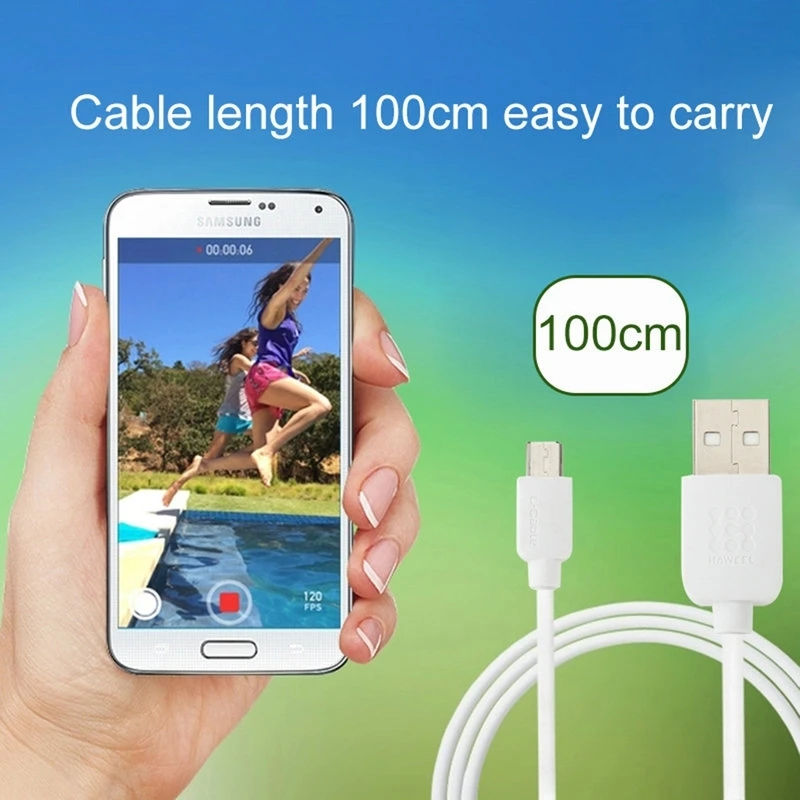 HAWEEL 2pcs High Speed Micro USB to USB Data Sync Charging Cable Kit for Samsung Galaxy S6 / S5, LG, HTC, Length: 1m