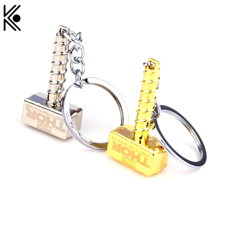 

Thor's Hammer Keychains Thor Antique Gold Color Hammer Metal Pendant Keychain Thor Cosplay Hamme Boy Men Women Accessories