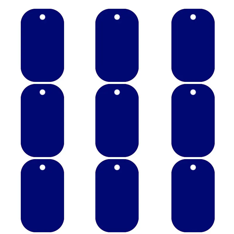 20 шт Pet Id Dog Tag алюминиевая Военная армейская ID Tag имя незаполненные бирки на ошейник для собак подвеска индивидуальный логотип Лазерная Персонализированная гравировка текста - Цвет: Синий