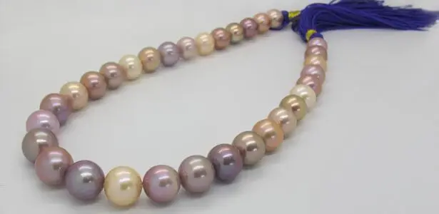 

18" 10-11MM SOUTH SEA WHITE PINK MULTICOLOR PEARL NECKLACE AAA