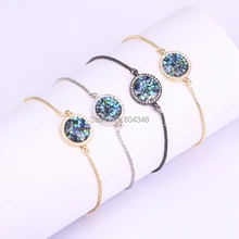 10 шт. ZYZ176-1679 микро проложить круглые, с цирконом Радужное покрытие шарм горка медная коробка цепи браслеты для соединитель для женского ожерелья браслеты