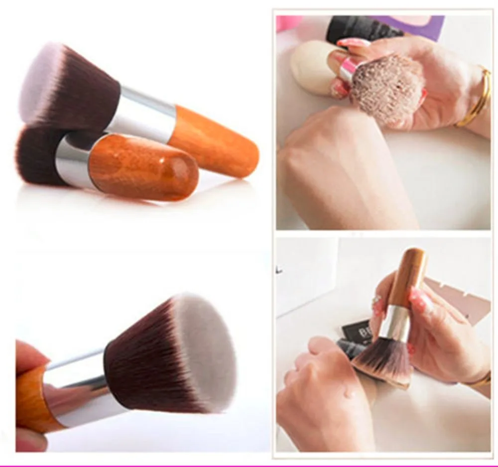 

Professional Makeup Brush Flat Top Brush Foundation Powder beauty Brush Cosmetic Make up Tool Wooden Kabuki Brush