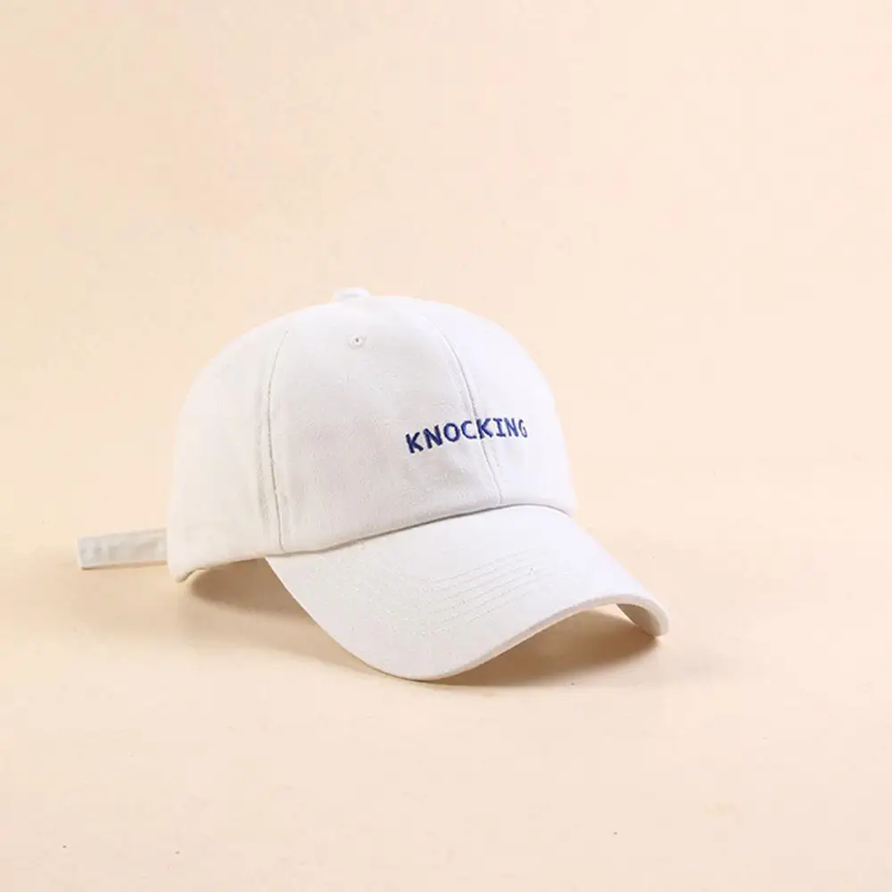 

2019 High Quality Baseball Caps Men Unisex College Solid Color Warm Letter KNOCKING Embroidery Snapback Cap Young Style Dad Hat