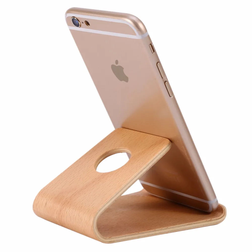 Universal Wooden Bamboo Mobile Phone Stand Holder Lightweight Slim