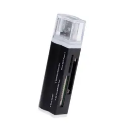 Черный ридер-USB компактный флеш-накопитель карта-ридер адаптер для Micro SD MMC SDHC Plug and play