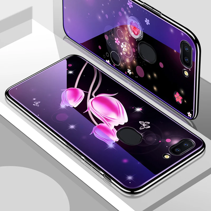 

Y9 Elec-plating Bumper Tempered Glass Case for Huawei Y9 2018 Enjoy 8 Plus Honor 10 Lite 9i Case Blue Light Shockproof Cover