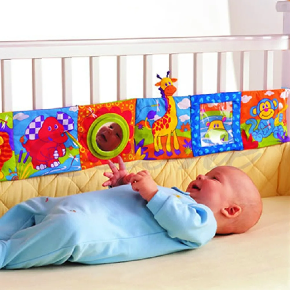 Baby Toys Crib bumper Baby Cloth Book Rattles Knowledge Around Multi Touch Colorful Bed Bumper for